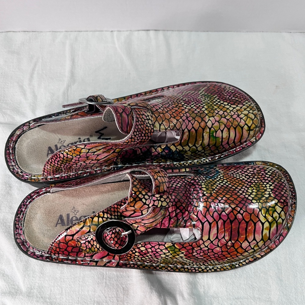 Alegria PG Lite Comfort Clogs Shoes Women's 10.5 Pink Snakeskin Retired ALG716 - Picture 6 of 9